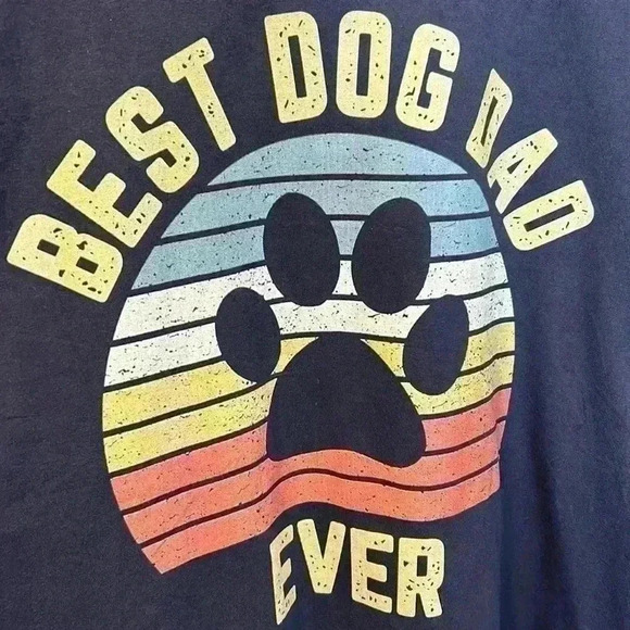 Best Dad Dog Ever Men's 2XL T-Shirt Pet Puppy XXL Family Husky Park Walk  Leash - Picture 4 of 6